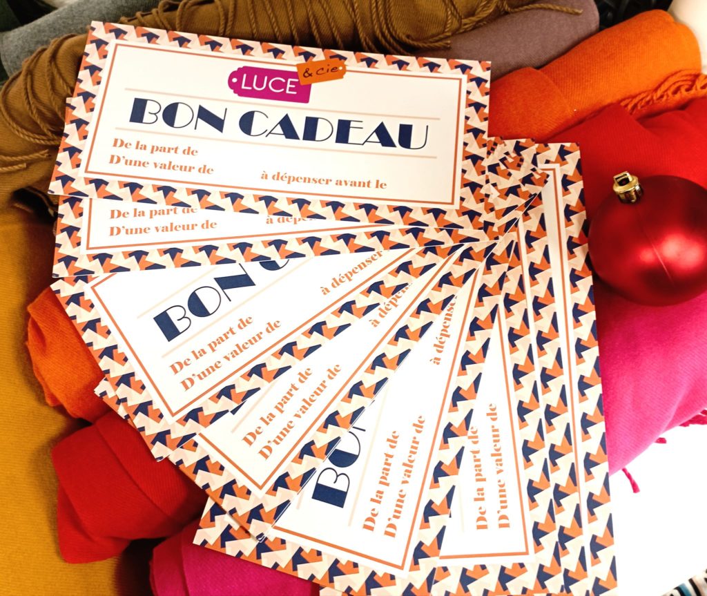Bon cadeau, idéal pour Noël. Luce & Cie